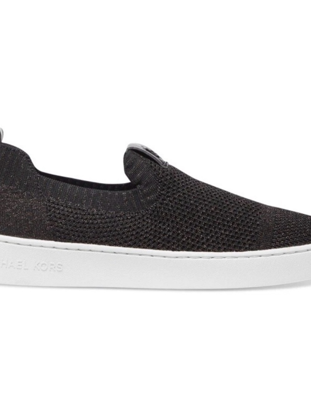 Michael Kors Black Knit Slip-On Sneaker with White Sole